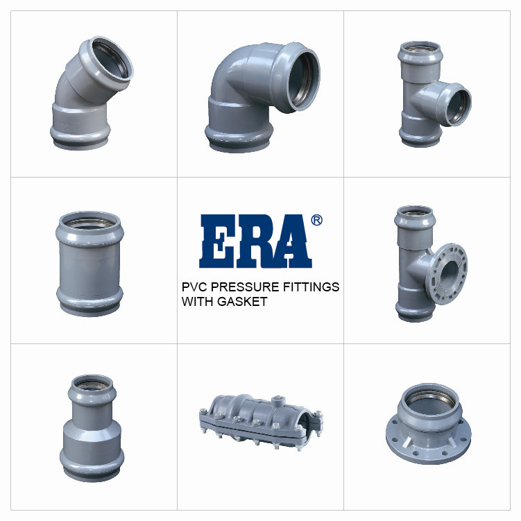 PVC PRESSURE FITTINGS WITH GASKET from China Manufacturer ERA Pipes